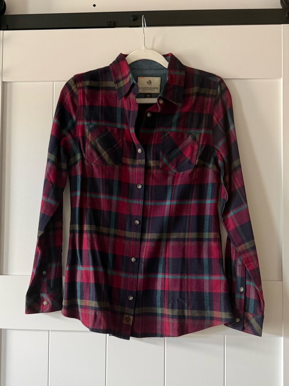 NWOT Legendary Whitetails Women’s Sangria Red Blue Purple Cottage Escape Flannel - Picture 8 of 14